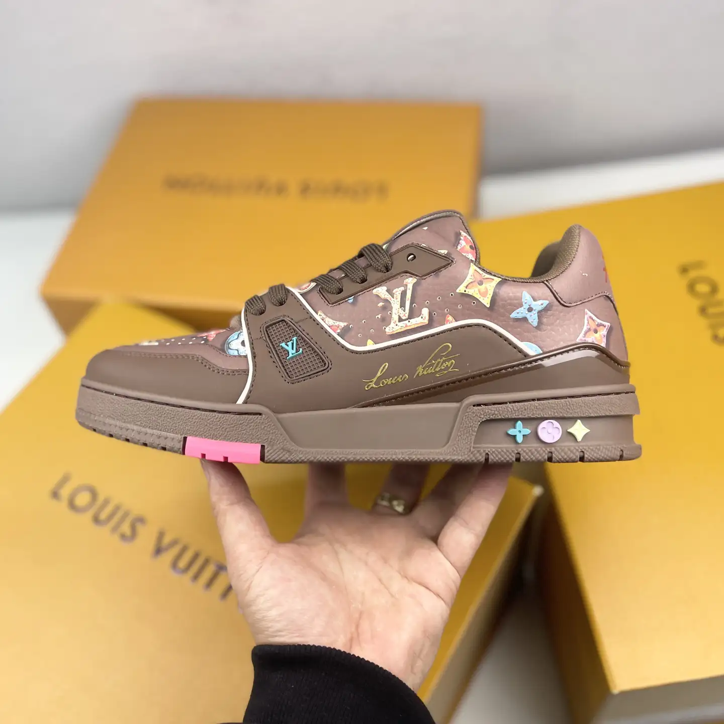 Louis Vuitton Trainer Low-Top Lace-Up Flat Sneakers image 1