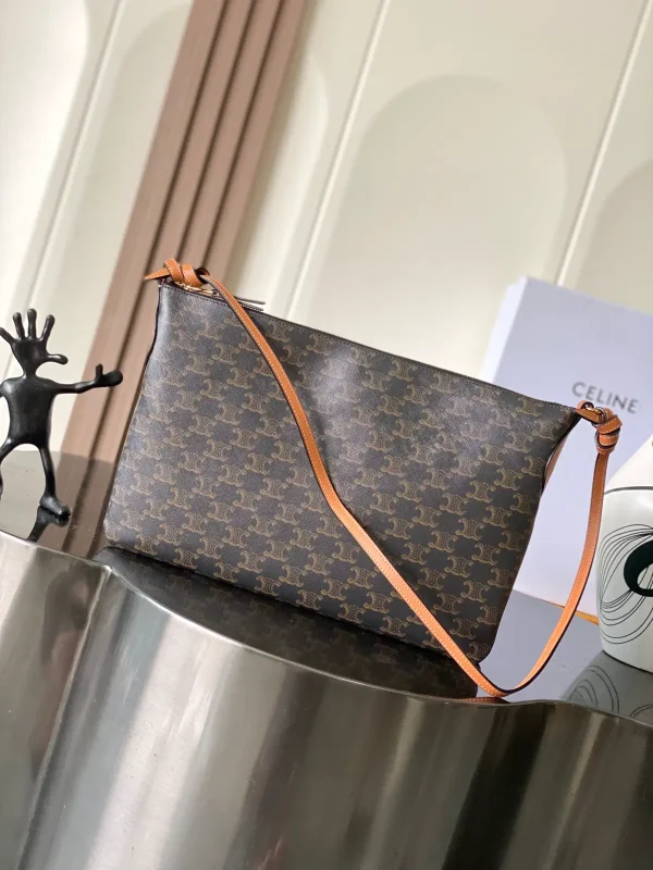 CELINE Triomphe Print Duo Zipped Shoulder Bag image 1