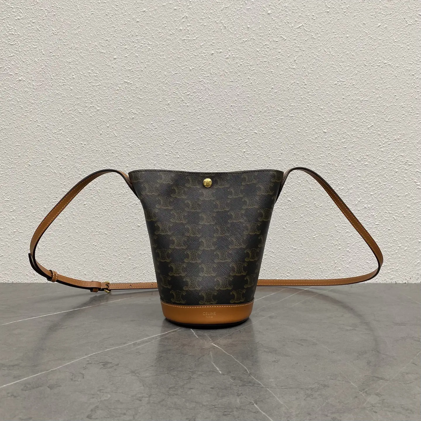 CELINE Triomphe Monogram Mini Bucket Bag image 1