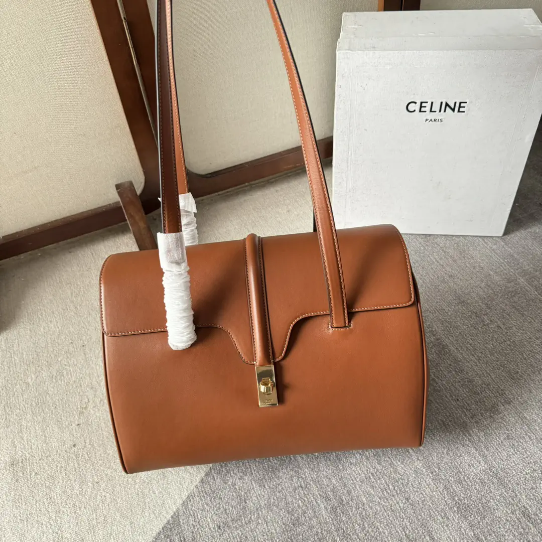 CELINE Tan Leather Soft 16 Shoulder Bag image 1