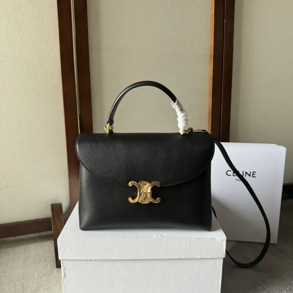 CELINE Black Triomphe Top Handle Bag image 1
