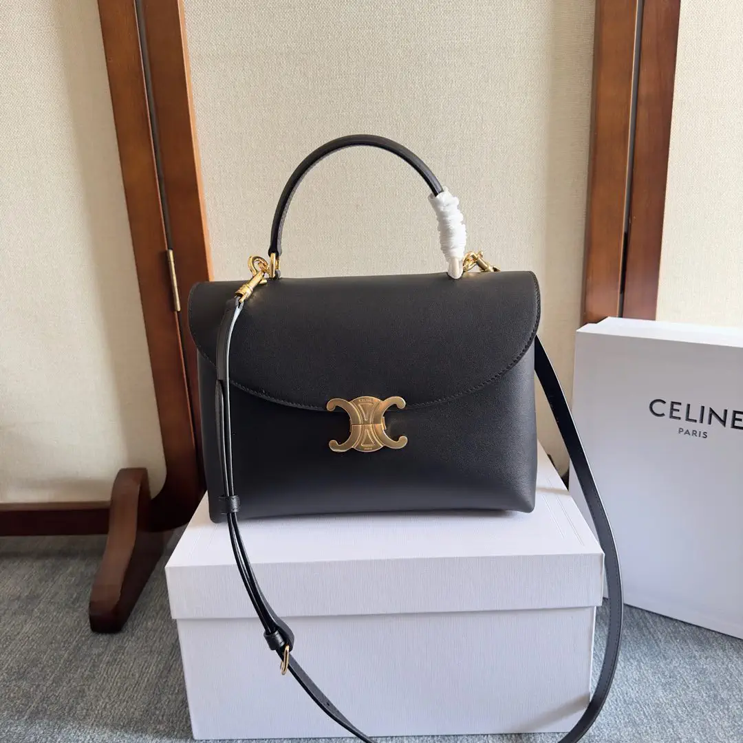 CELINE Black Triomphe Top Handle Bag image 1