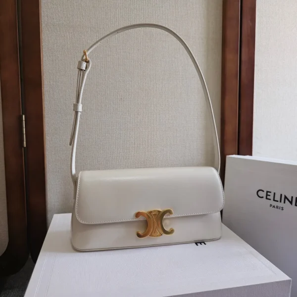 CELINE White Triomphe Shoulder Bag image 1