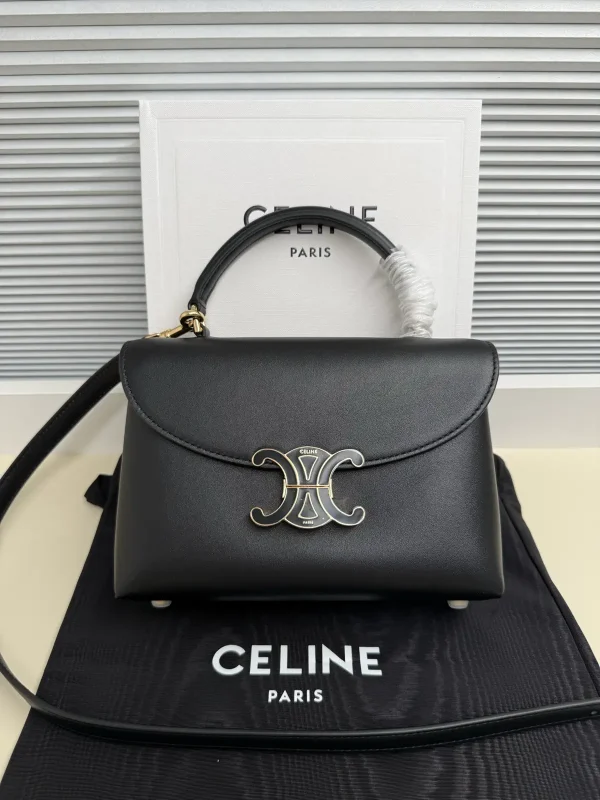 CELINE Black Triomphe Top Handle Bag image 1