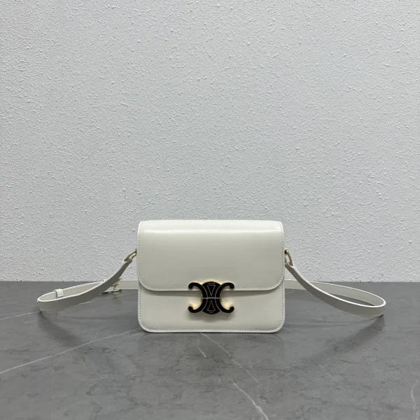 CELINE White Triomphe Shoulder Bag image 1