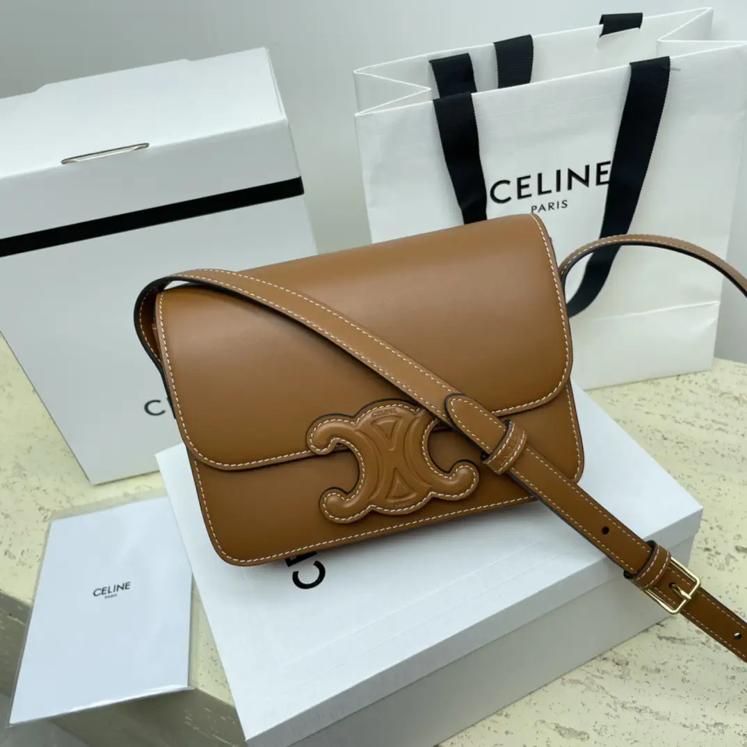 CELINE Teen Triomphe Shiny Calfskin Crossbody Bag image 1