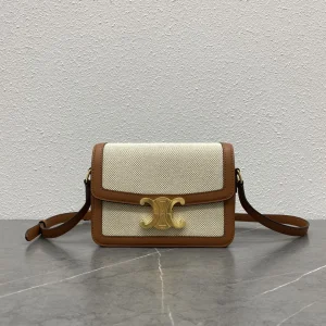 CELINE Triomphe Canvas and Leather Crossbody Bag image 1