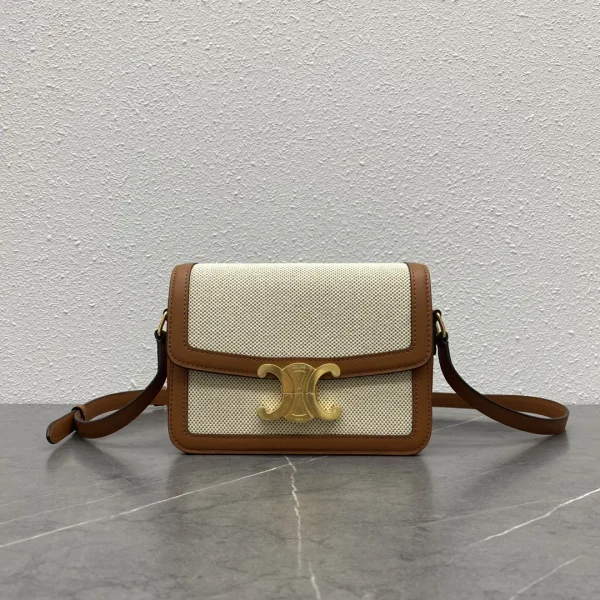 CELINE Triomphe Canvas and Leather Crossbody Bag image 1