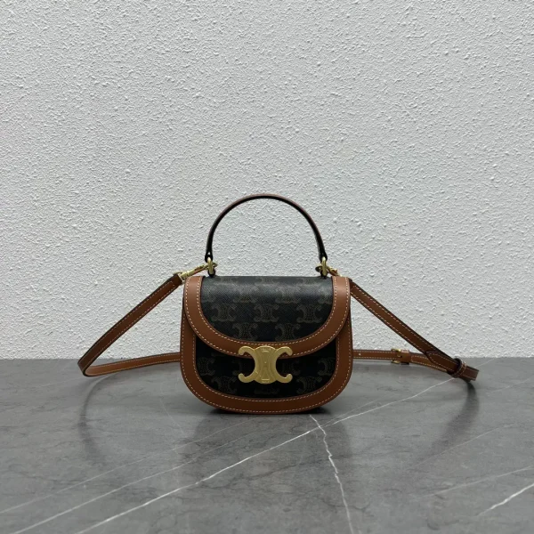 CELINE Monogram Mini Saddle Bag with Top Handle image 1