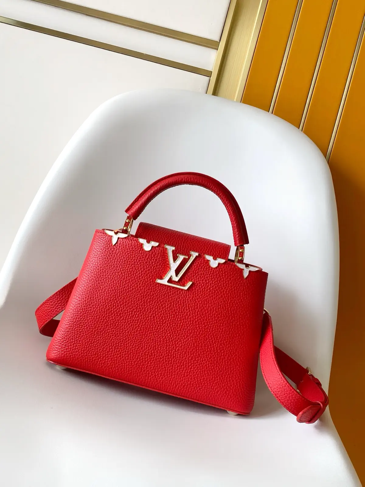 Louis Vuitton Capucines BB Red Top Handle Bag image 1