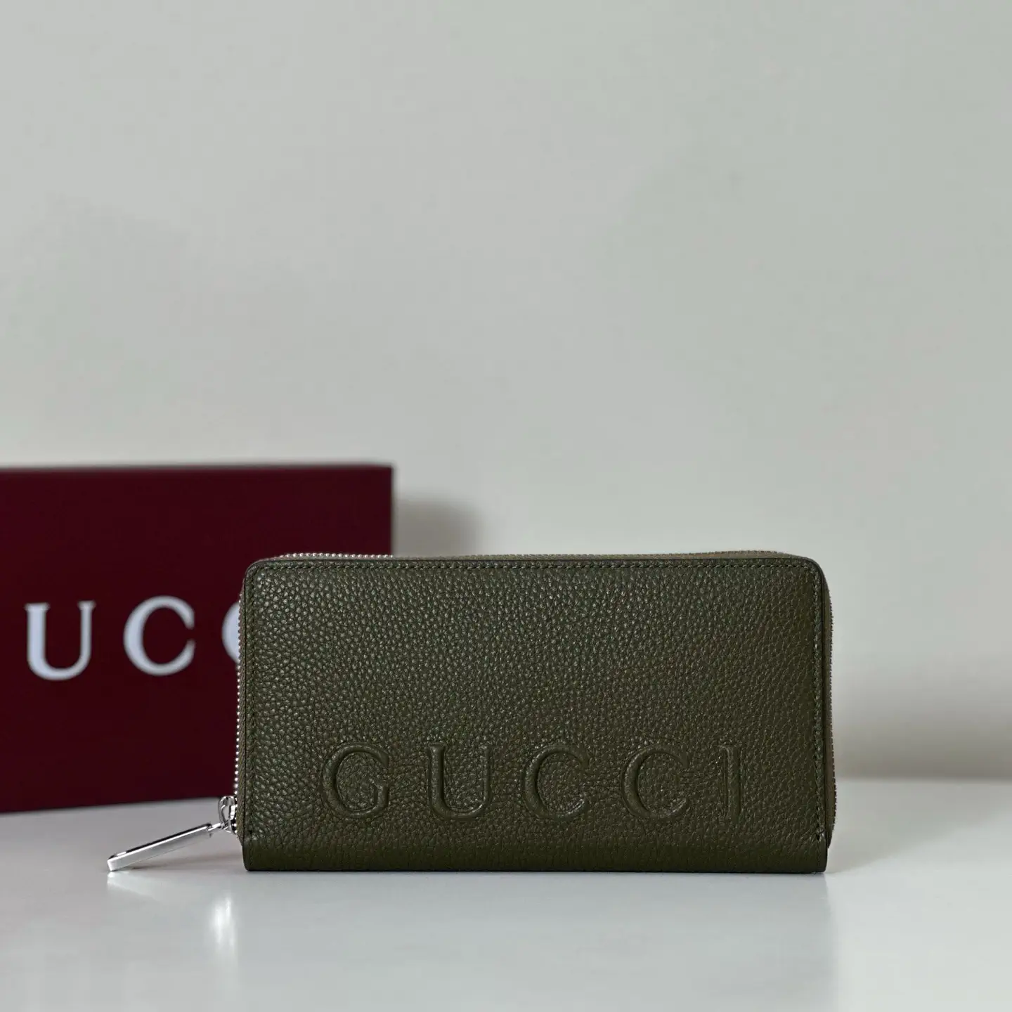 Gucci Olive Green Zip Wallet image 1