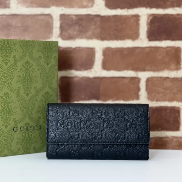 Gucci Black GG Embossed Long Wallet image 1