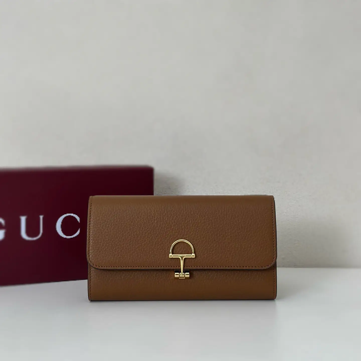 Gucci Brown Long Wallet with Gold-Tone Clasp image 1