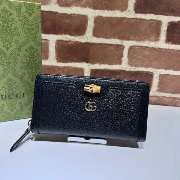 Gucci Black Long Wallet with Bamboo Accent image 1