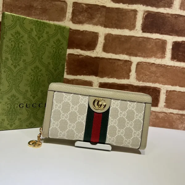 Gucci Monogram Web Stripe Zip Wallet image 1