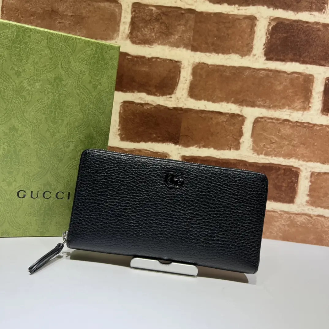 Gucci Black Zip Around Long Wallet image 1