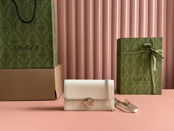 Gucci White WOC Chain Crossbody Bag image 1