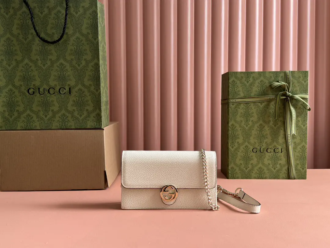 Gucci White WOC Chain Crossbody Bag image 1