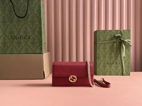 Gucci Red WOC Chain Crossbody Bag image 1