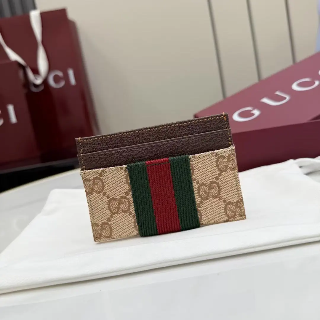 Gucci Monogram Web Stripe Card Holder image 1