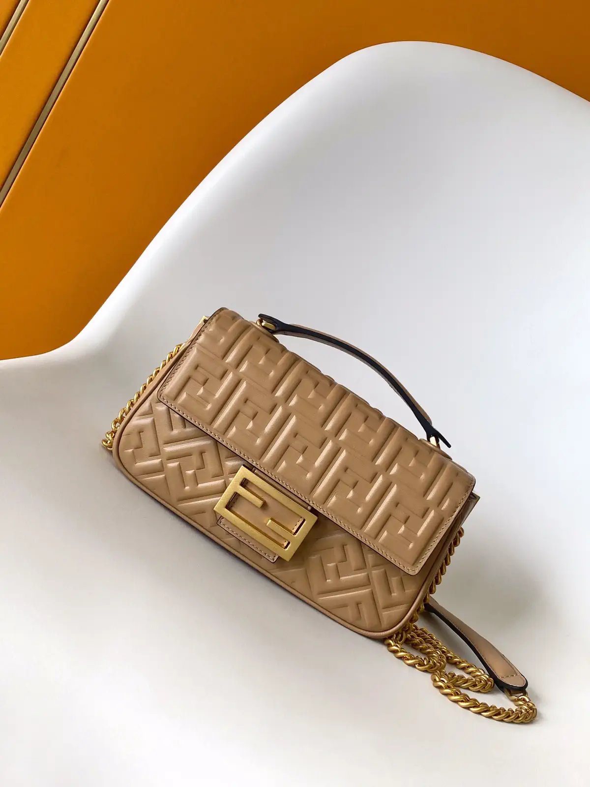 FENDI Embossed FF Monogram Baguette Shoulder Bag image 1