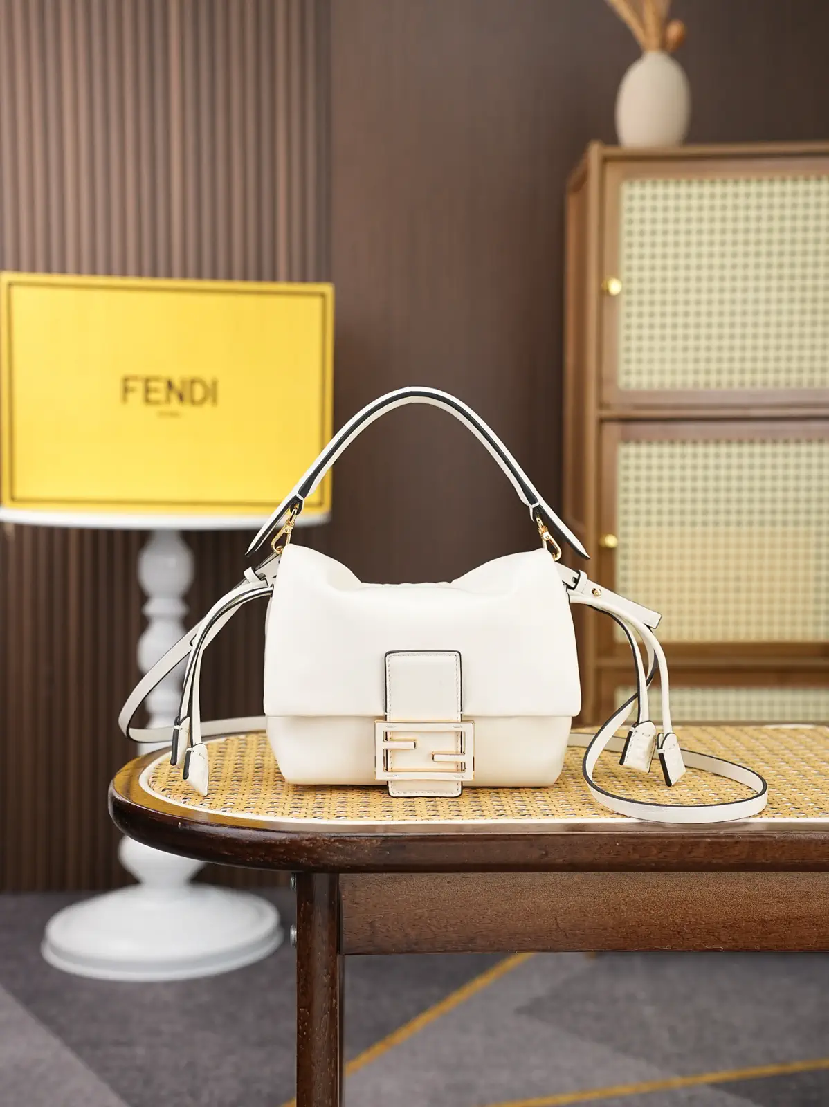FENDI Mamma Baguette Style Leather Shoulder Bag image 1