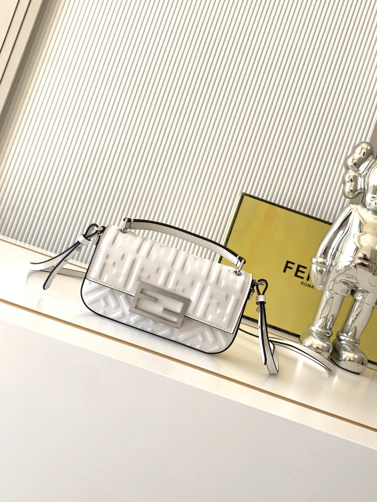 FENDI Embossed Mini Baguette Phone Crossbody Bag image 1