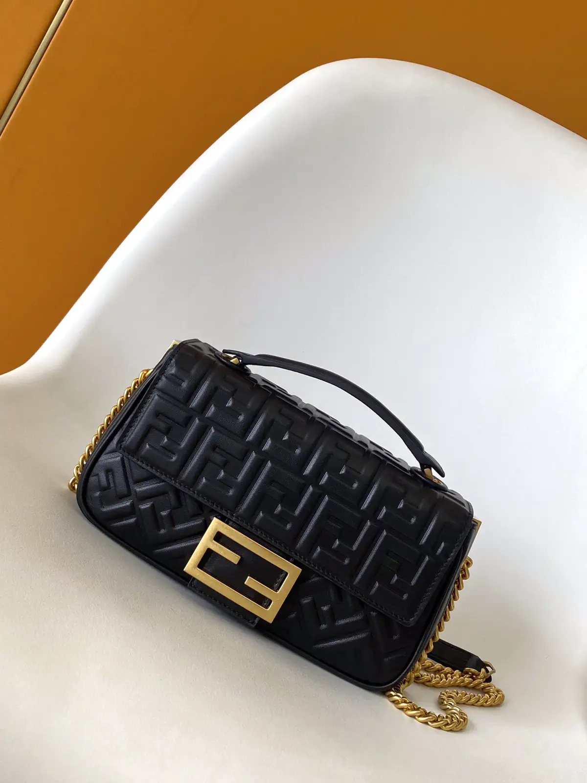 FENDI Embossed Monogram Baguette Shoulder Bag image 1