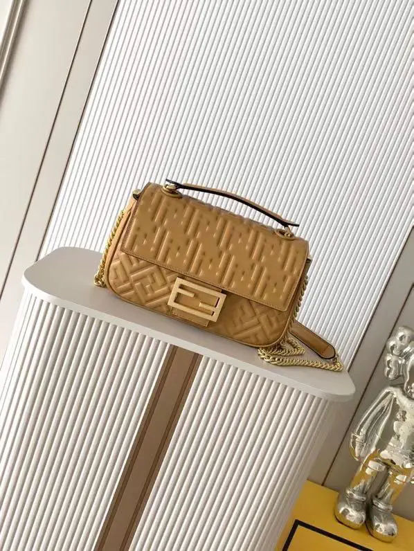 FENDI Embossed Baguette Shoulder Bag image 1