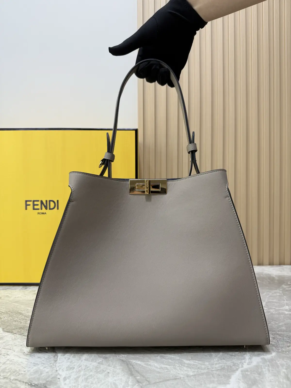 FENDI Peekaboo Soft Trapezoid Top Handle Shoulder Bag image 1