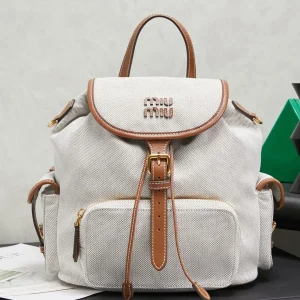 Miu Miu Canvas and Leather Trim Backpack image 1