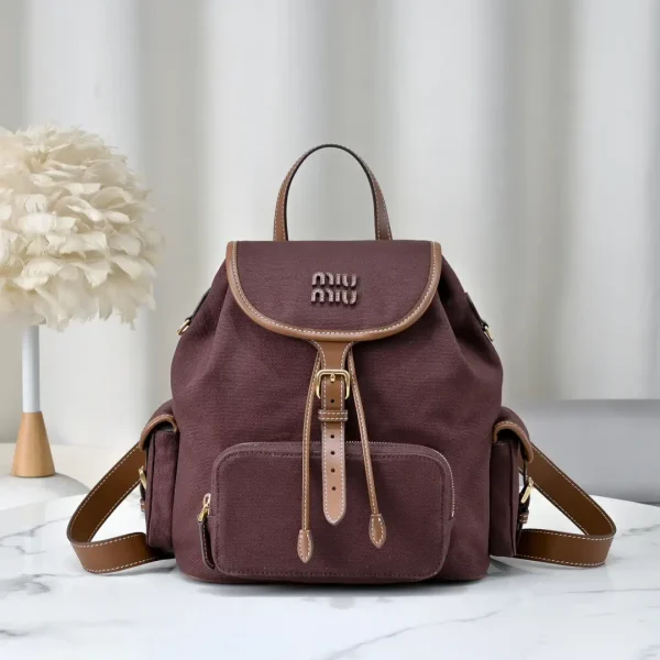 Miu Miu Canvas and Leather Trim Backpack image 1