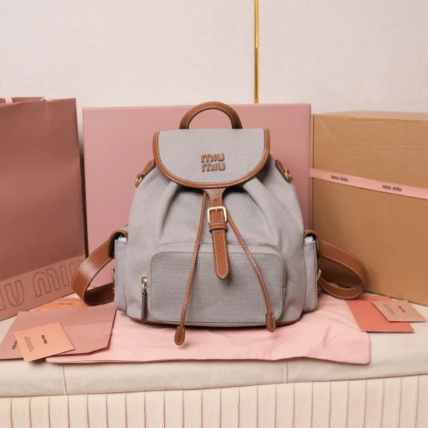 Miu Miu Canvas and Leather Trim Backpack image 1