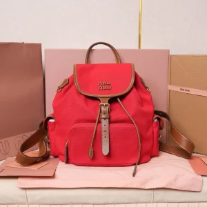 Miu Miu Canvas and Leather Backpack image 1