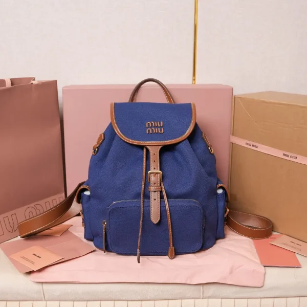 Miu Miu Canvas and Leather Trim Backpack image 1