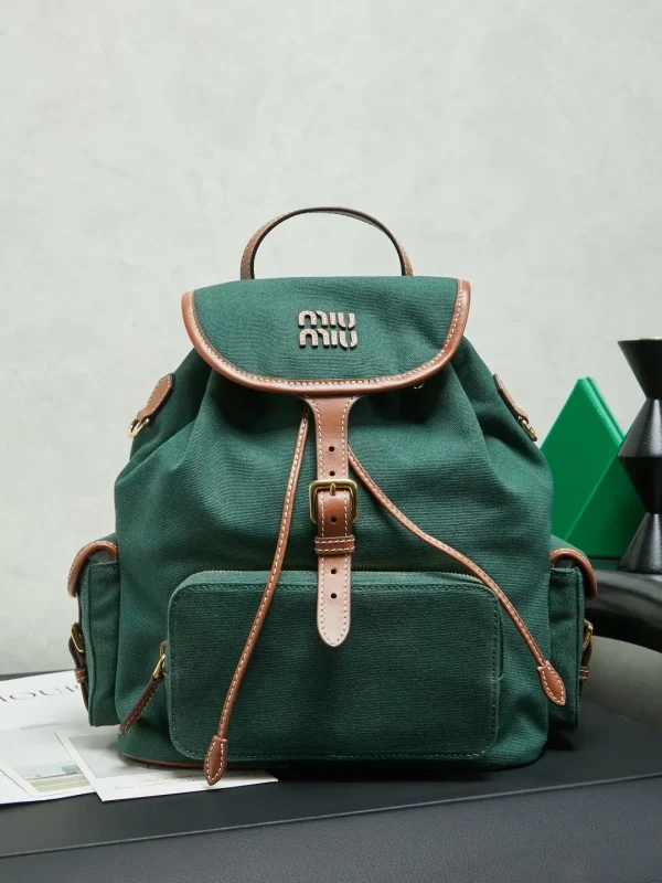 Miu Miu Canvas with Leather Trim Backpack image 1