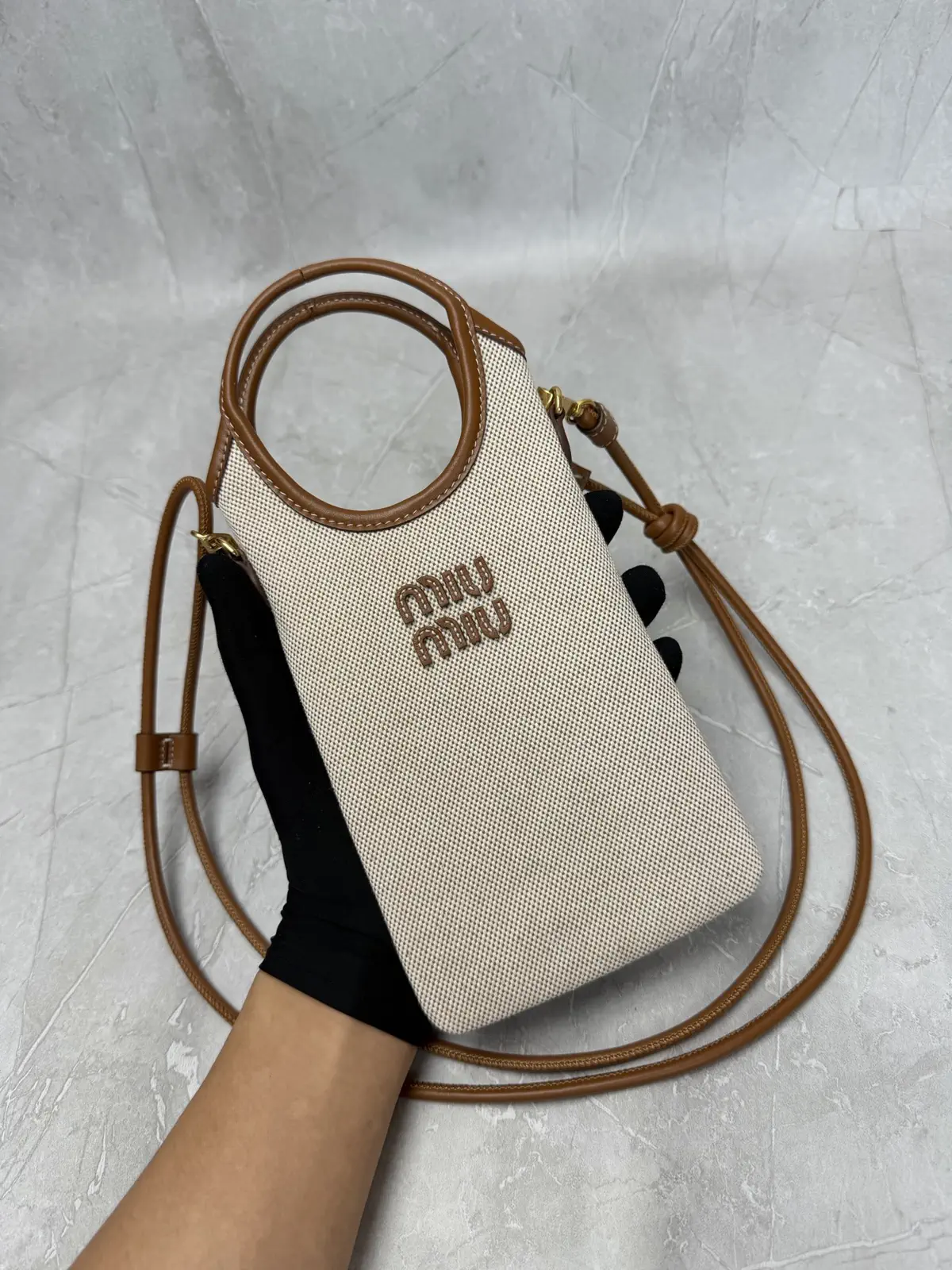 Miu Miu Canvas Crossbody Phone Bag image 1
