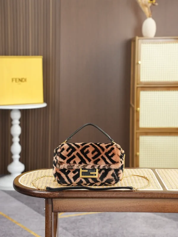 FENDI FF Monogram Furry Top Handle Crossbody Bag image 1