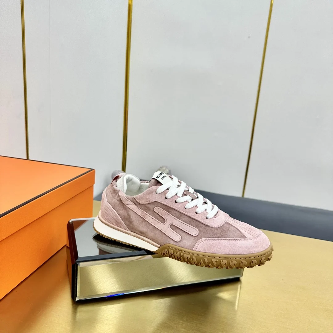 Hermes Deep Series Couple White Casual Skate Shoes image 1