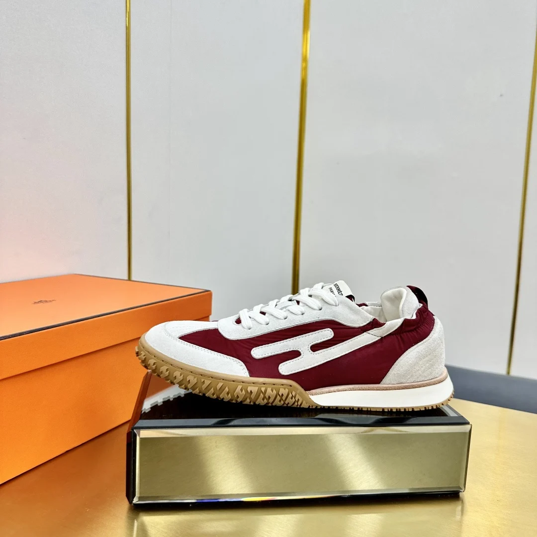 Hermes Deep Series Couple White Casual Skate Shoes image 1
