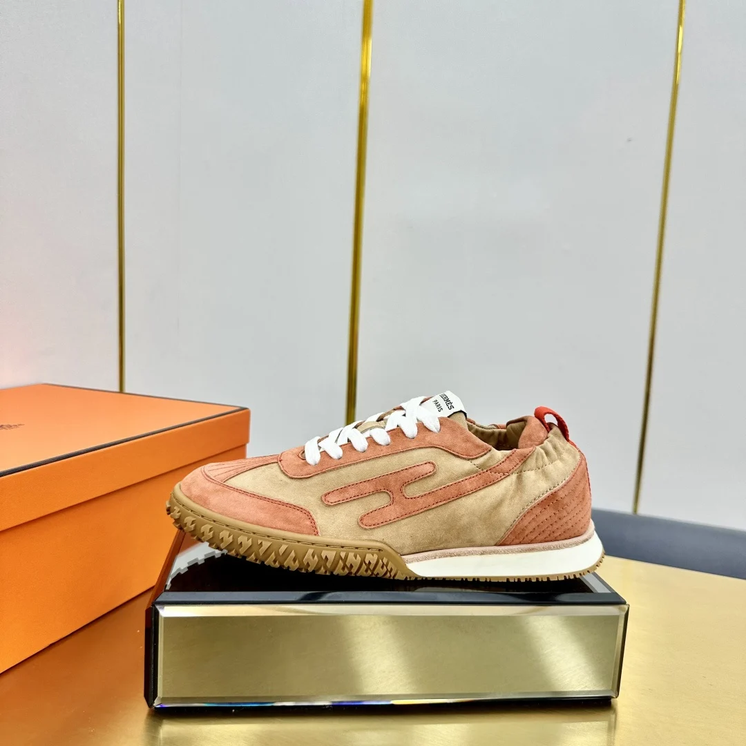 Hermes Deep Series Couple White Casual Skate Shoes image 1
