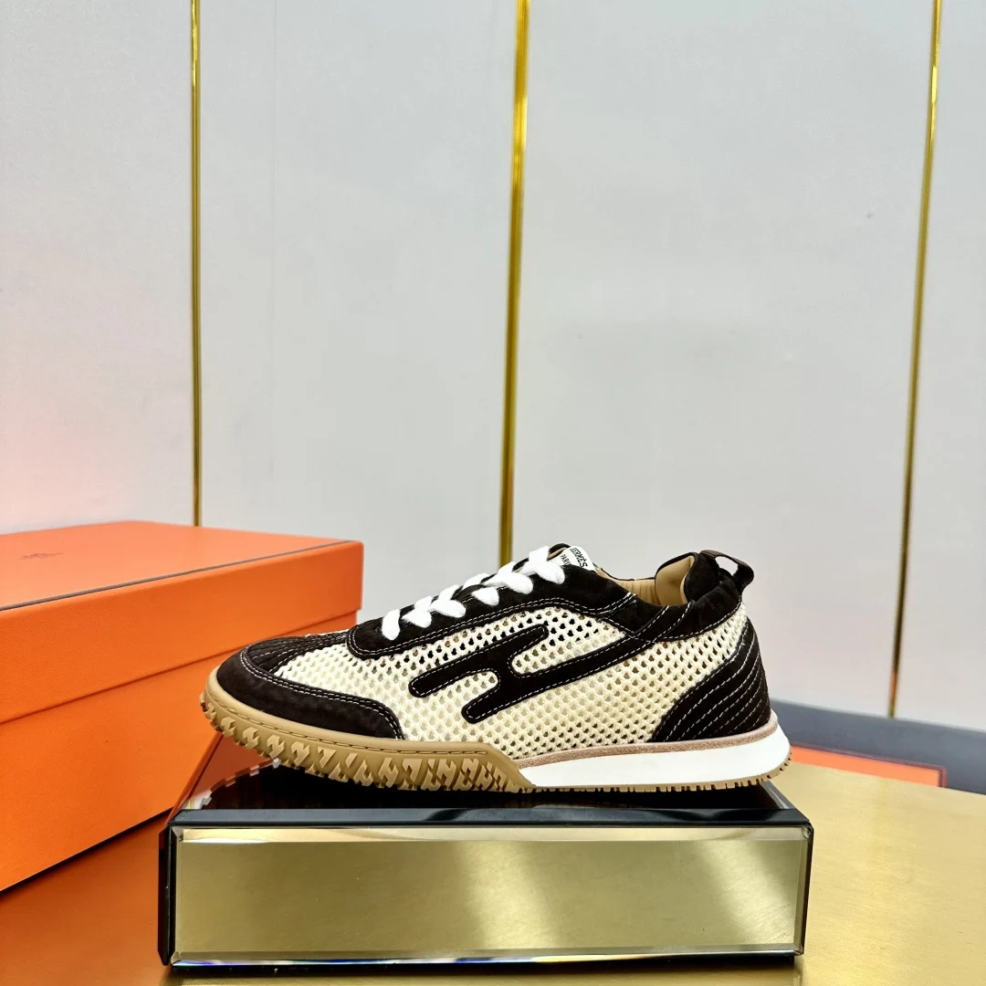 Hermes Deep Series Couple White Casual Skate Shoes image 1