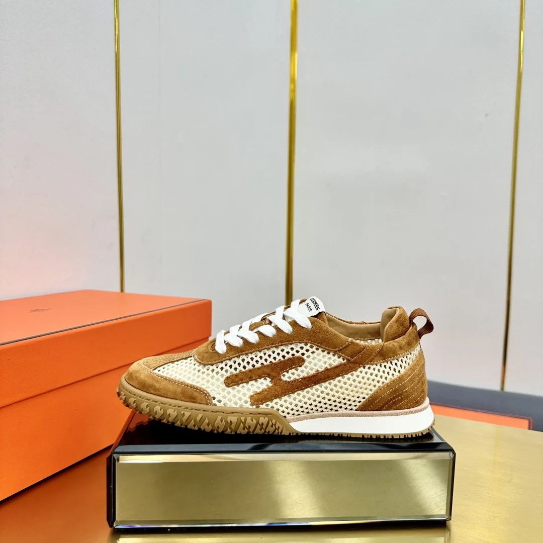 Hermes Deep Series Couple White Casual Skate Shoes image 1