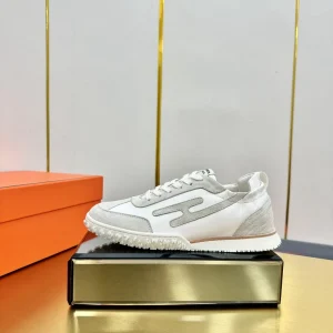 Hermes Deep Series Couple White Casual Skate Shoes image 1