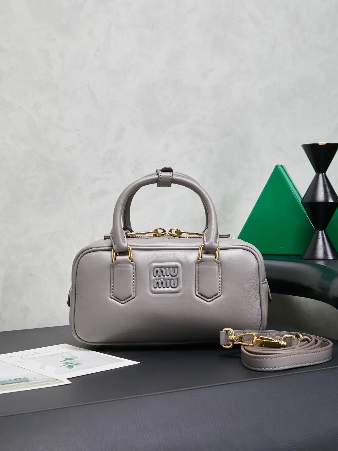 Miu Miu Gray Top Handle Bag image 1