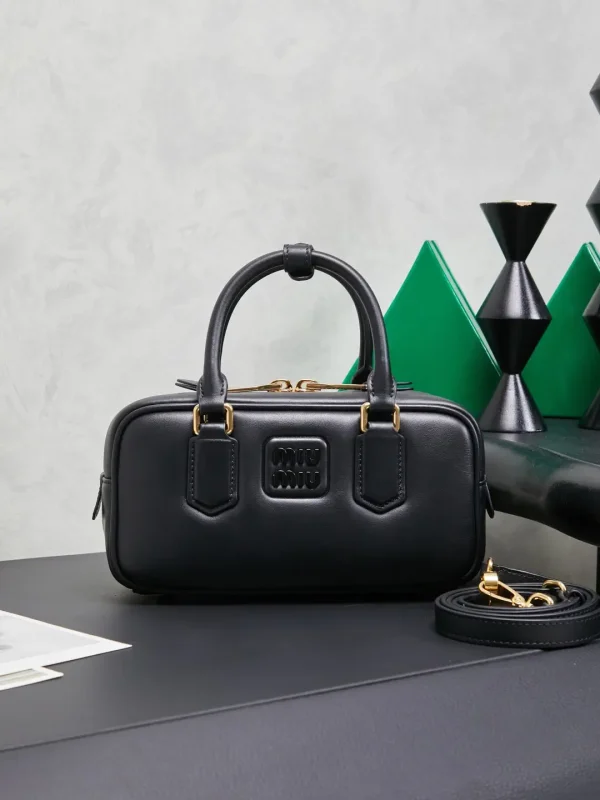Miu Miu Black Top Handle Bag with Detachable Strap image 1