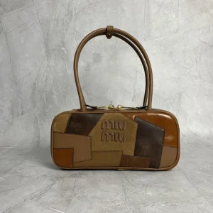 Miu Miu Patchwork Brown Bowling Bag image 1