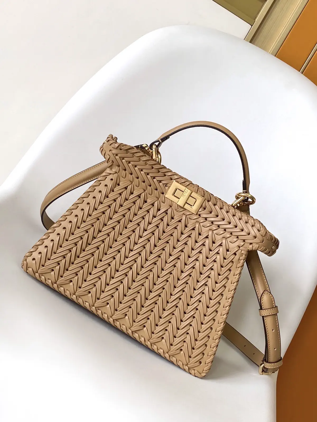 FENDI Peekaboo ISeeU Woven Top Handle Bag image 1