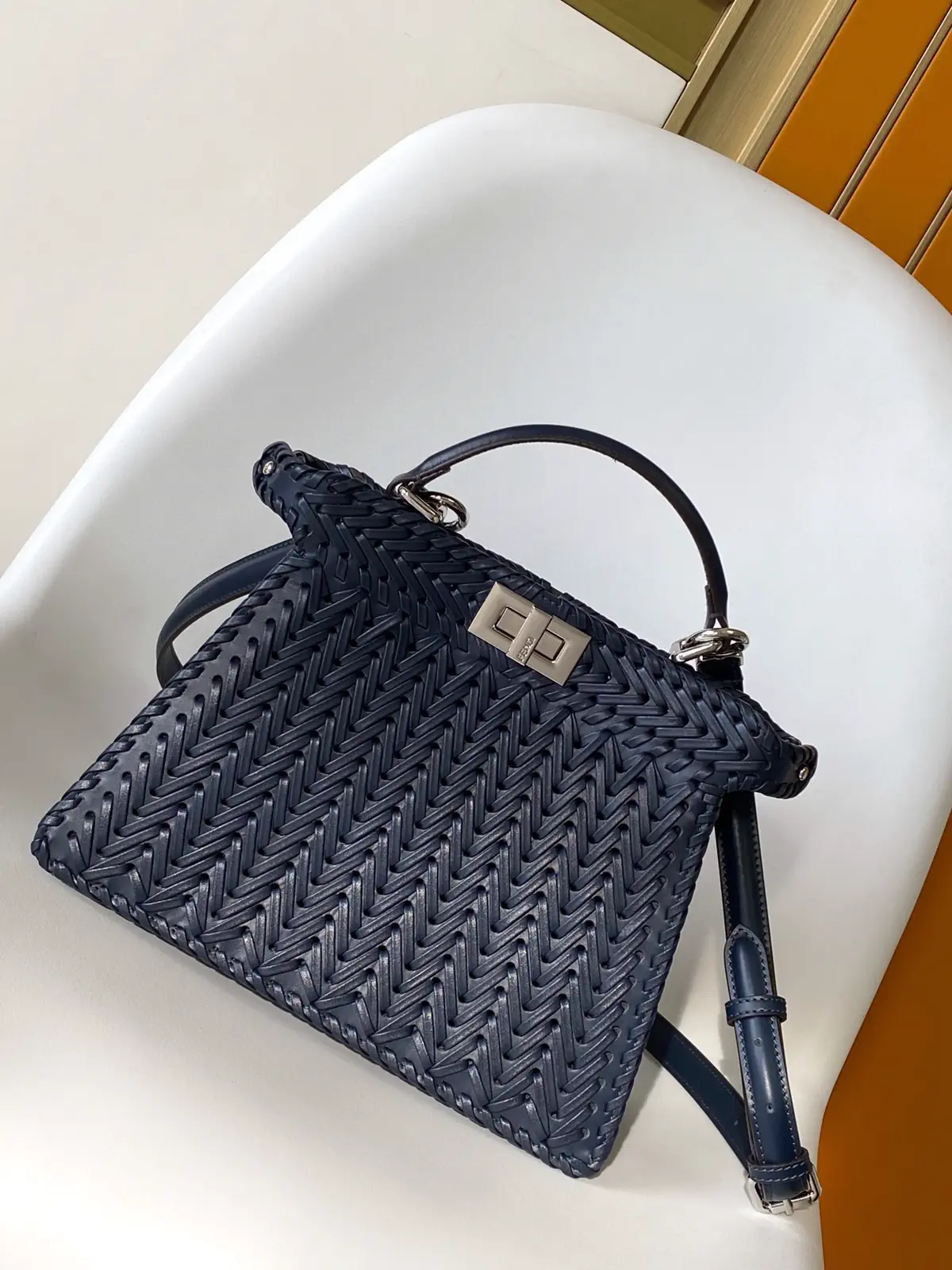 FENDI Peekaboo ISeeU Woven Top Handle Bag image 1