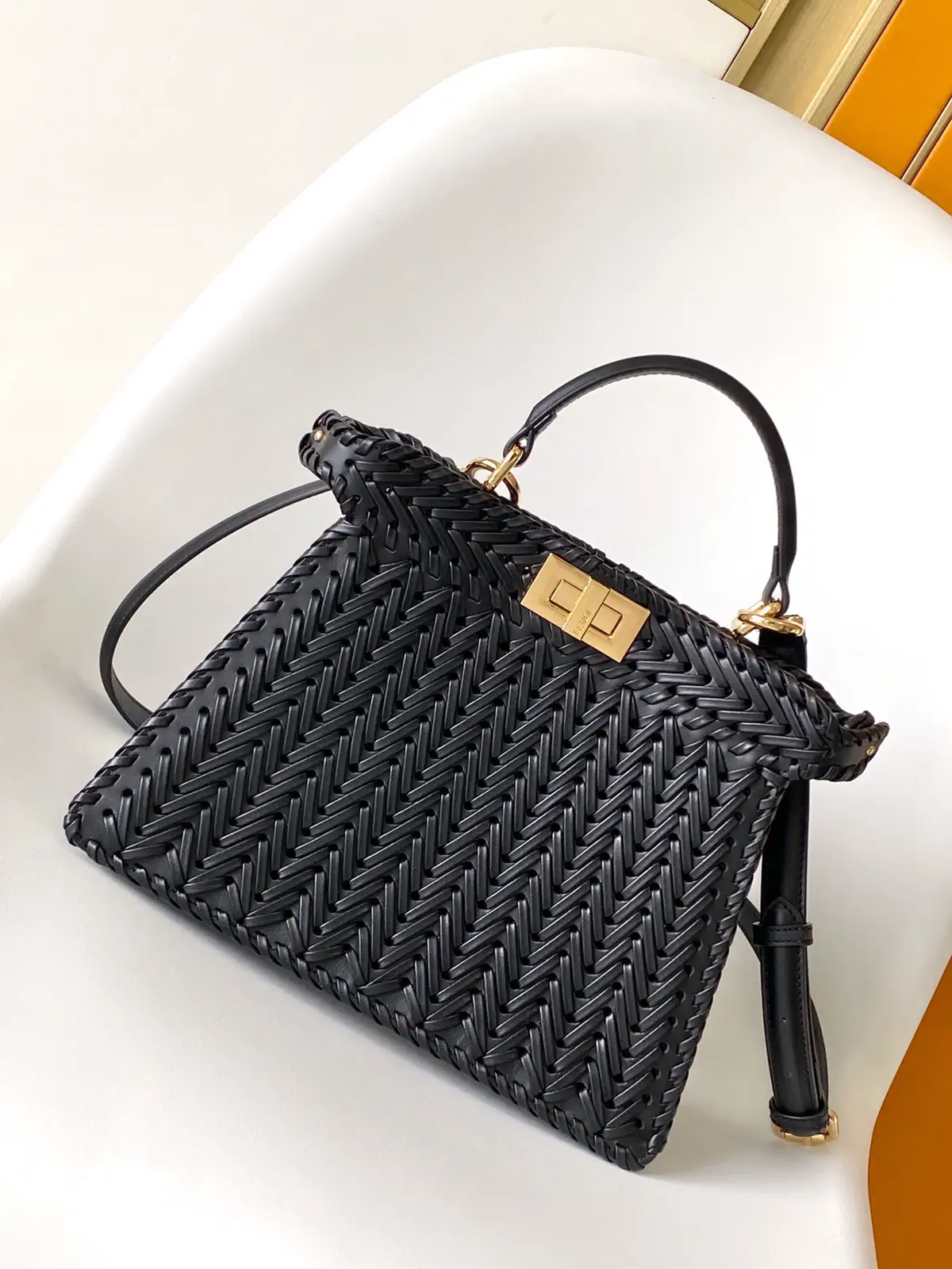 FENDI Peekaboo ISeeU Woven Top Handle Bag image 1
